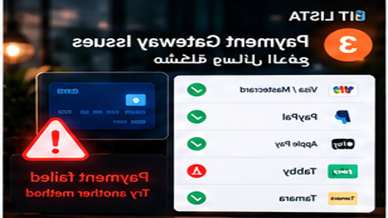 وسيلة الدفع لا تعمل - IT LISTA