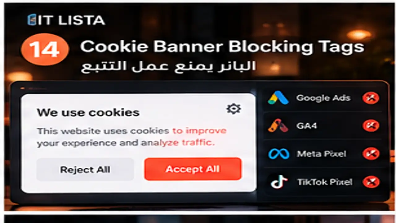 Cookie banner blocking tracking - IT LISTA